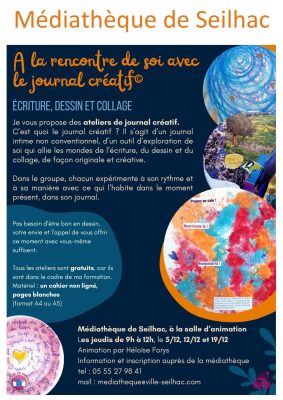 AFFICHE journal creatif avec heloise 05 12 & 19 12 2024